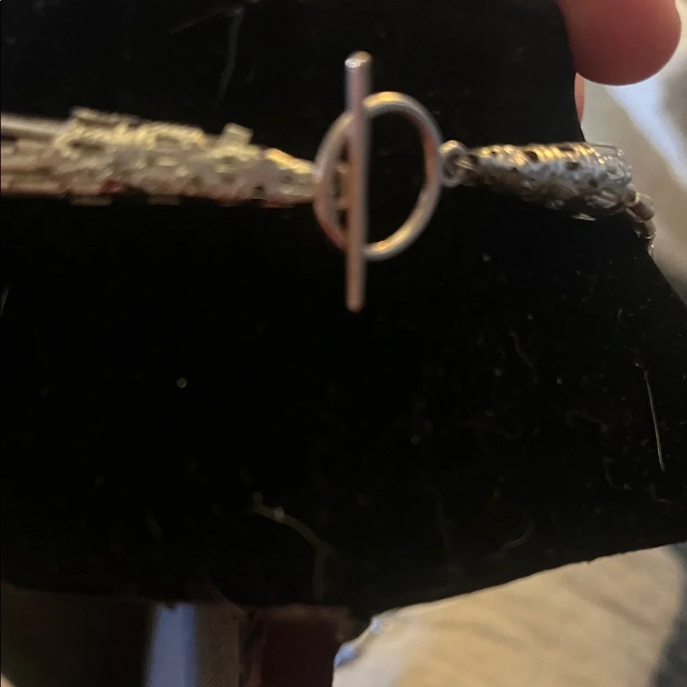 3/$20 Hand Crafted 4 Strand Beaded Liquid “Silver” Necklace - Picture 3 of 3